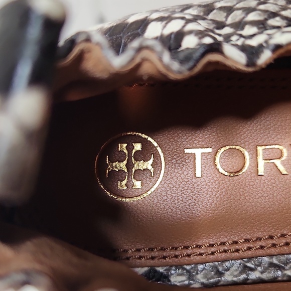 Tory Burch Women's Kira Embossed Stretch Loafer Warm Roccia Size 7 cream black - Picture 7 of 12